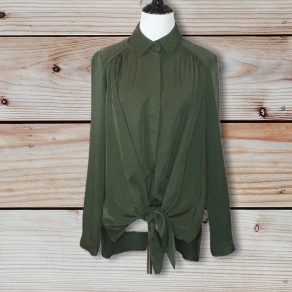 Maeve by Anthropologie Olive Tuesday Button Down  Size XS - Picture 3 of 9